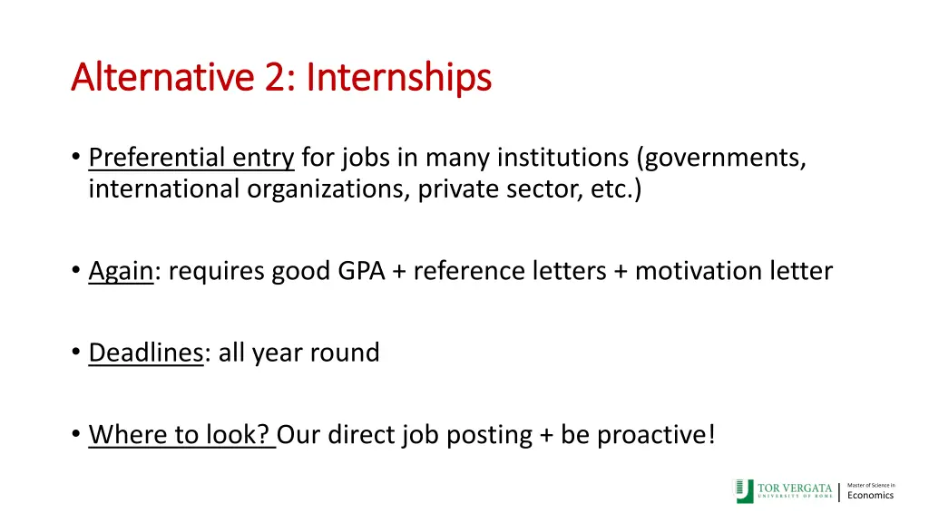 alternative 2 alternative 2 internships