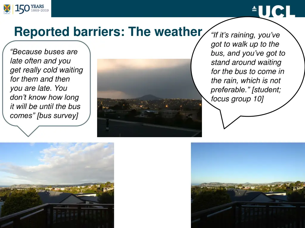 reported barriers the weather