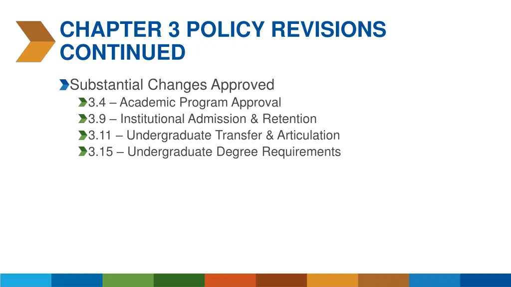 chapter 3 policy revisions continued