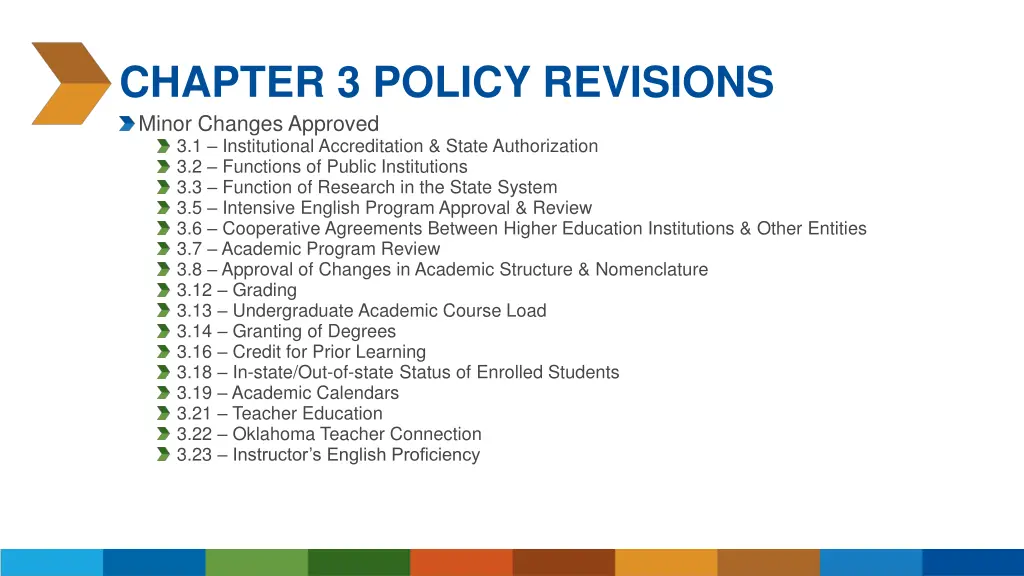 chapter 3 policy revisions minor changes approved