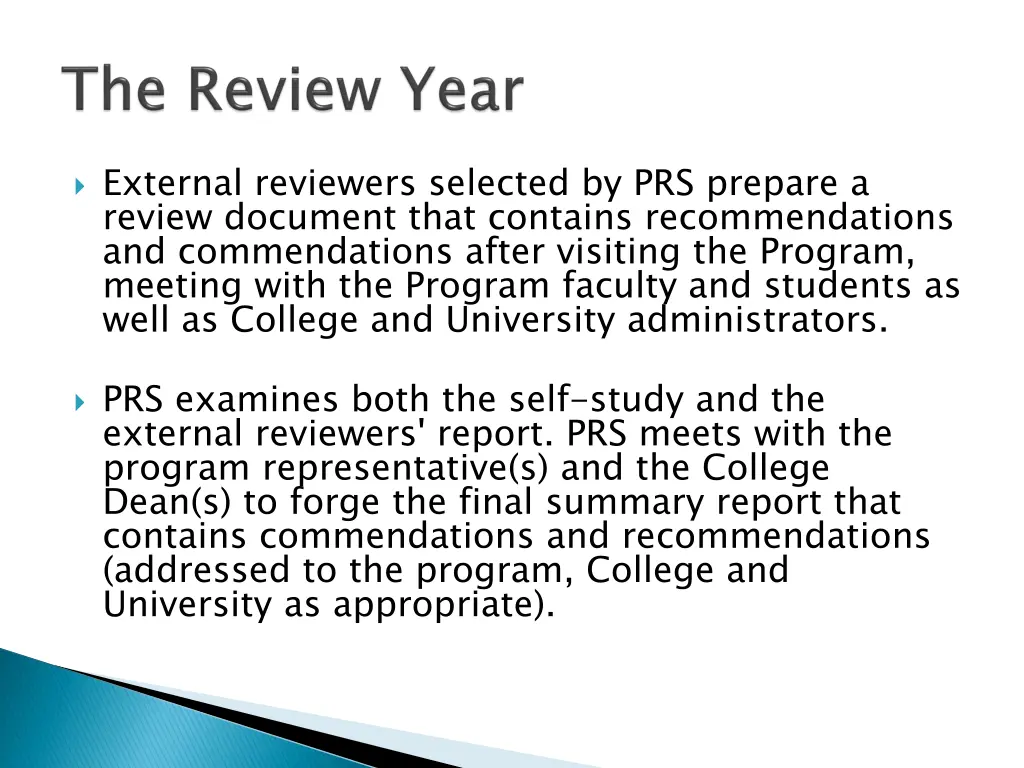 external reviewers selected by prs prepare