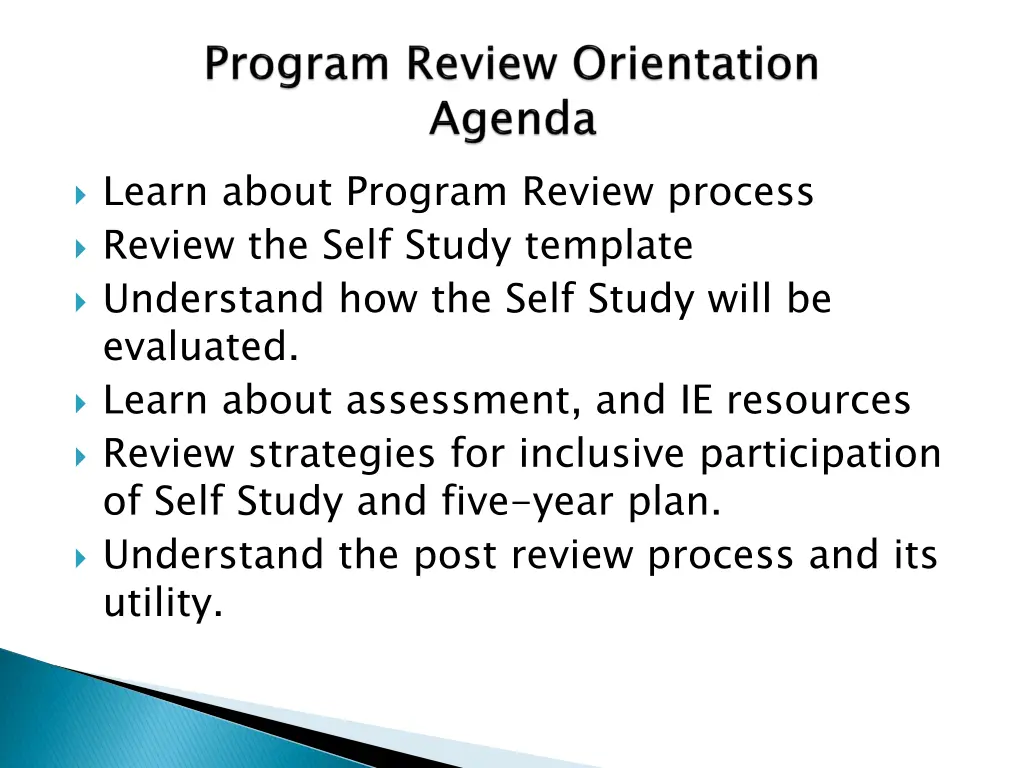 learn about program review process review