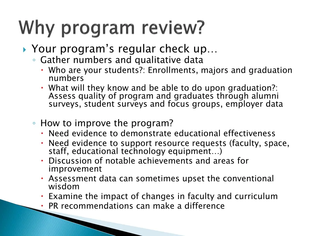 your program s regular check up gather numbers