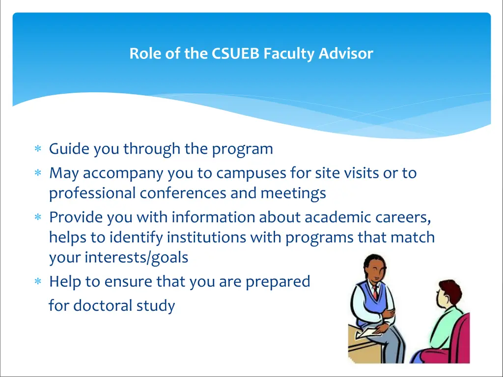 role of the csueb faculty advisor