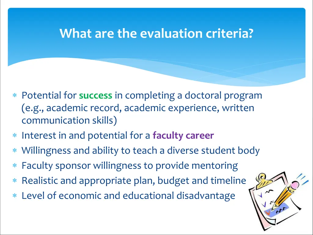 what are the evaluation criteria 1