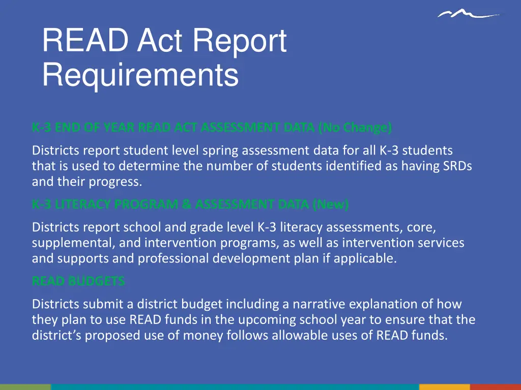 read act report requirements