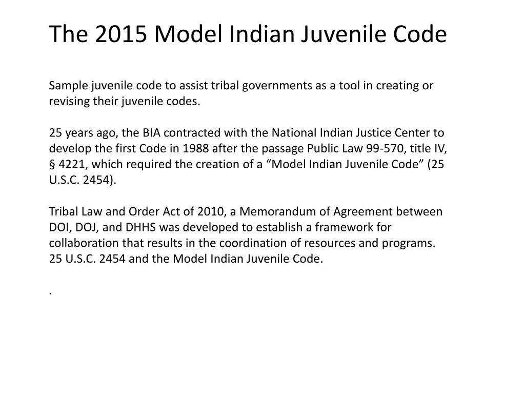 the 2015 model indian juvenile code