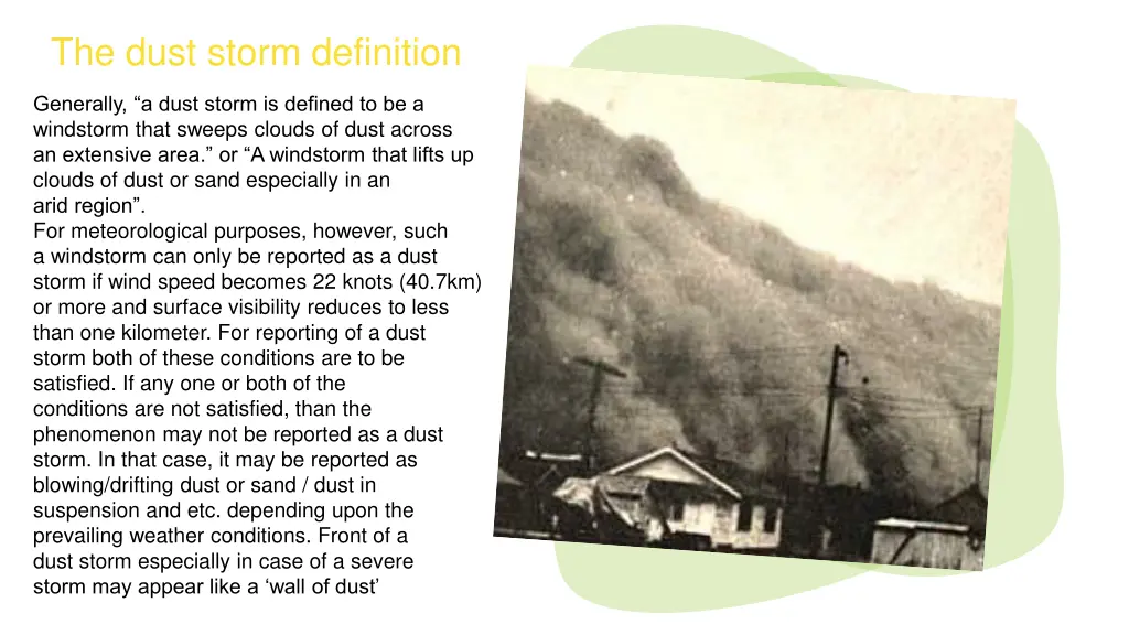 the dust storm definition