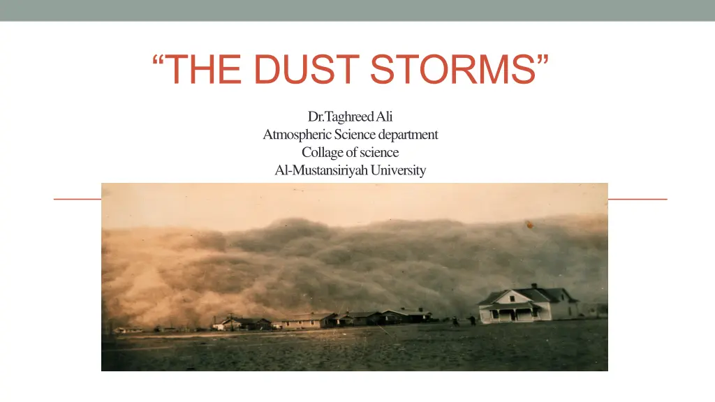 the dust storms