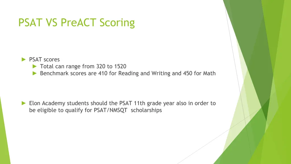 psat vs preact scoring