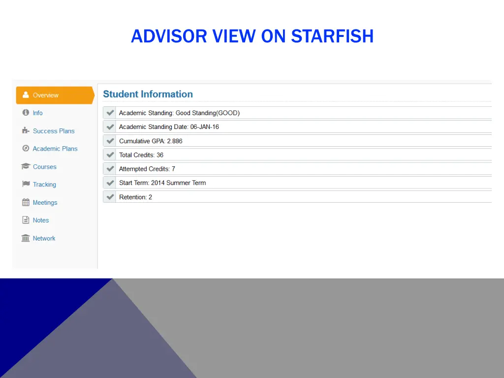 advisor view on starfish 1