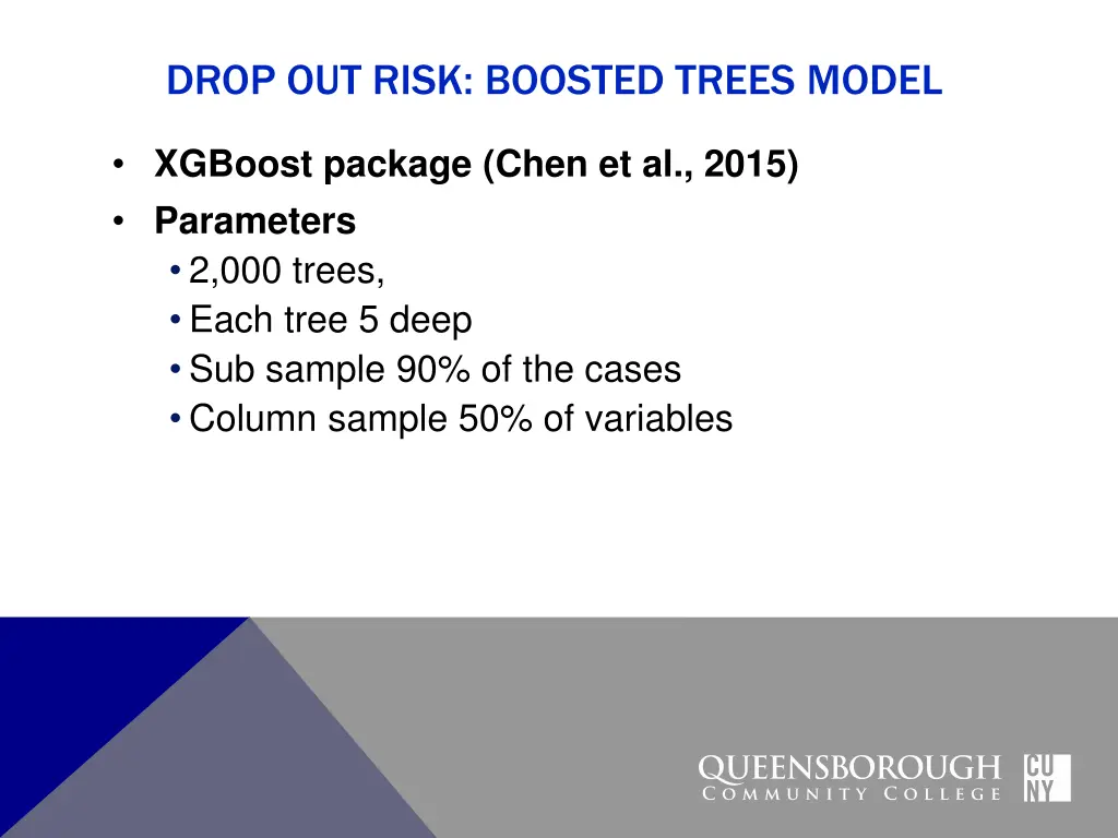 drop out risk boosted trees model