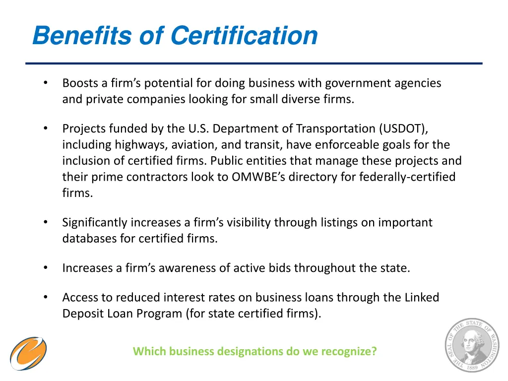 benefits of certification