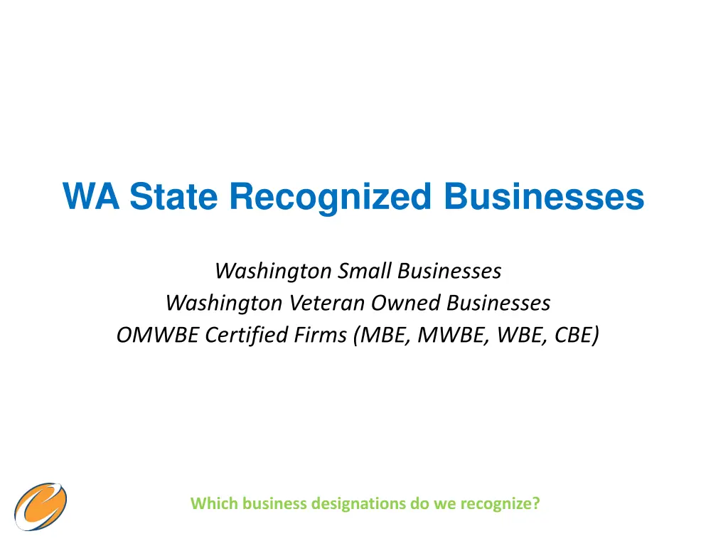 wa state recognized businesses