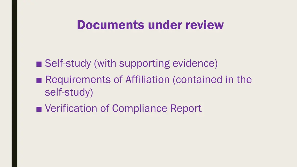 documents under review