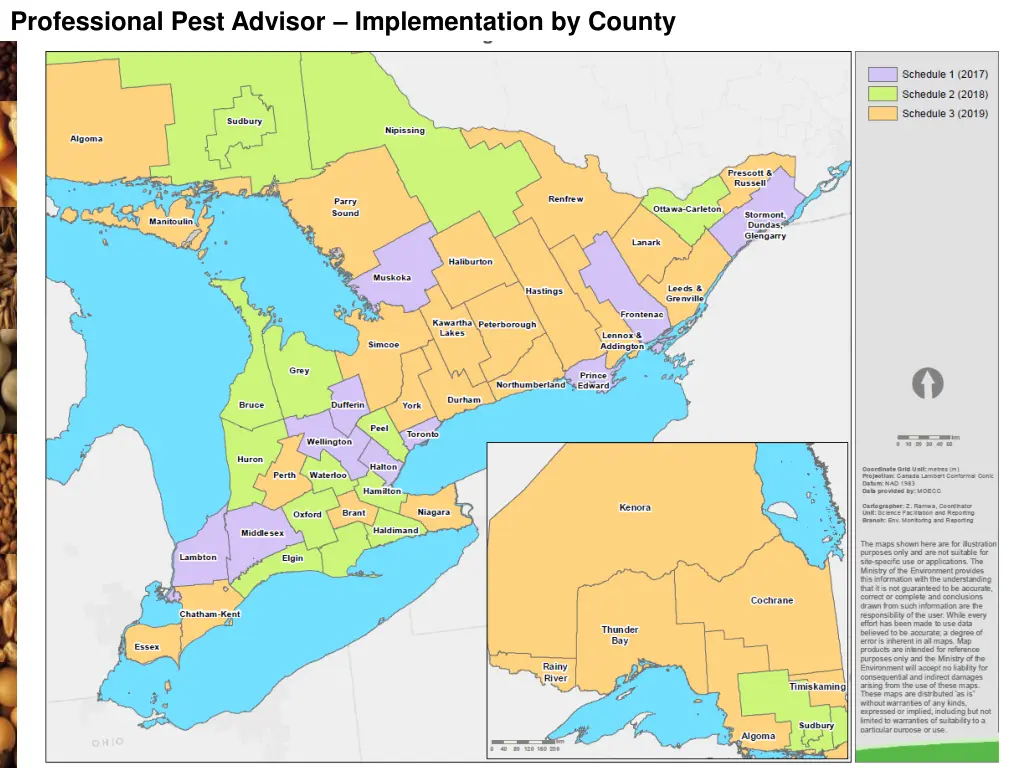 professional pest advisor implementation by county