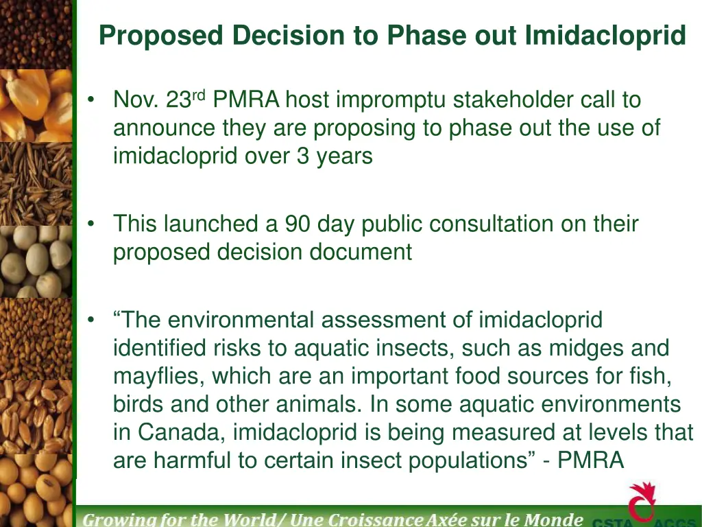 proposed decision to phase out imidacloprid