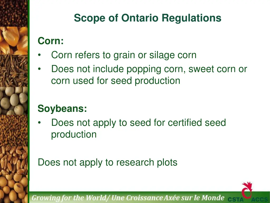 scope of ontario regulations