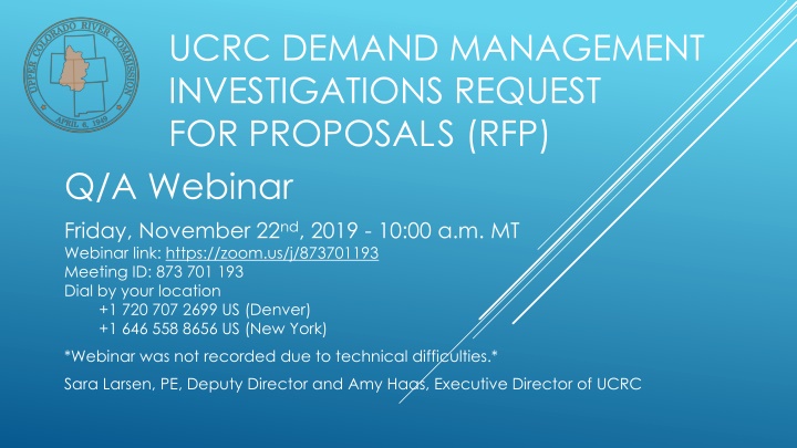 ucrc demand management investigations request