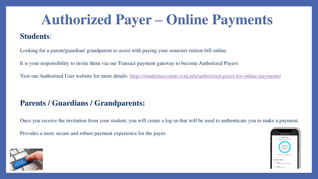 authorized payer online payments students