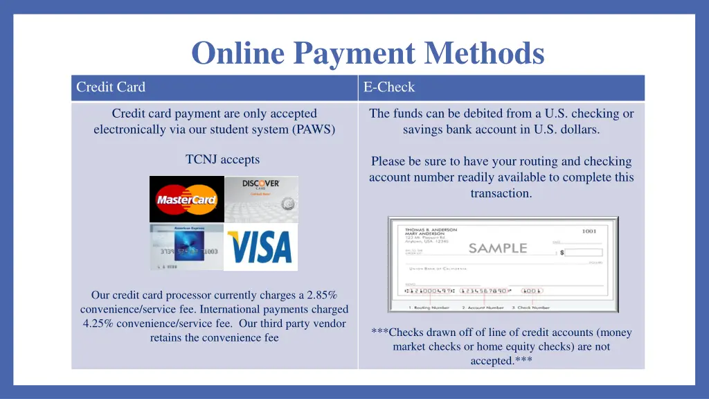 online payment methods