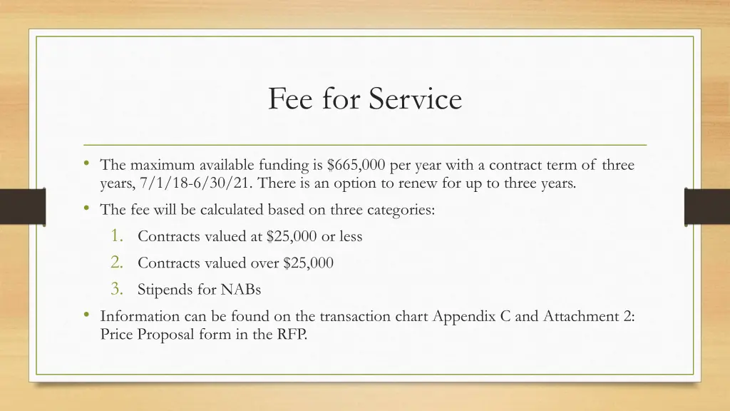 fee for service