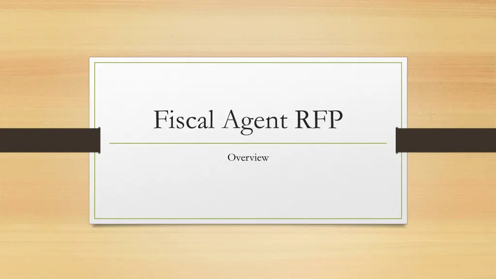 fiscal agent rfp 1