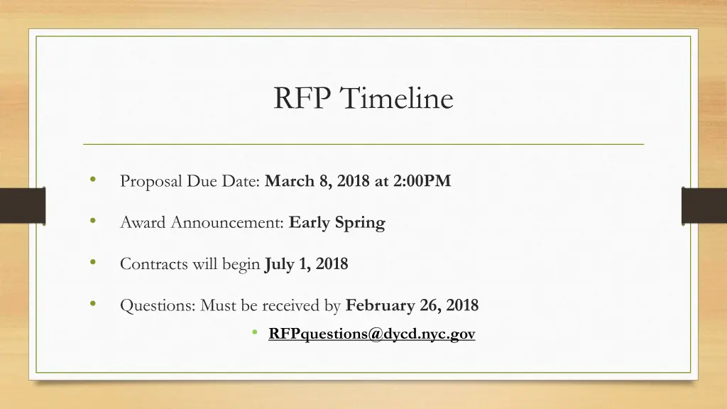 rfp timeline