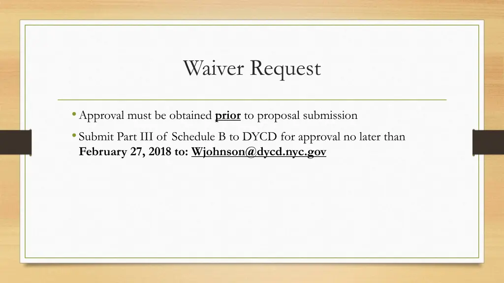 waiver request