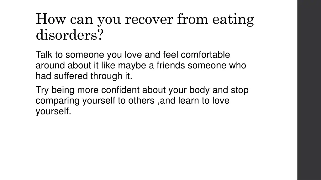 how can you recover from eating disorders