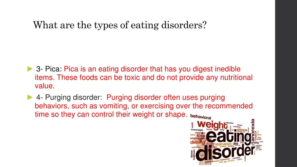 what are the types of eating disorders 1