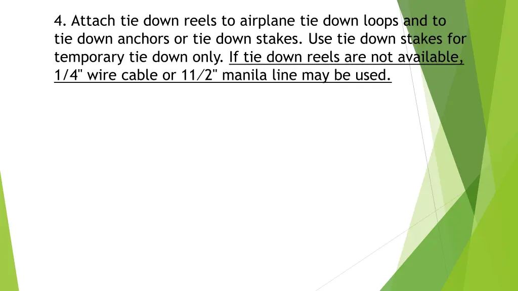 4 attach tie down reels to airplane tie down