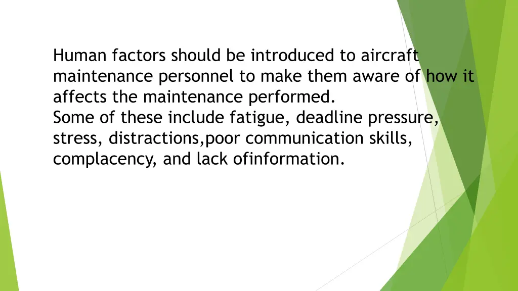 human factors should be introduced to aircraft