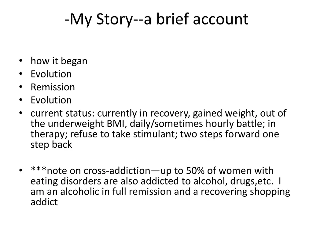 my story a brief account