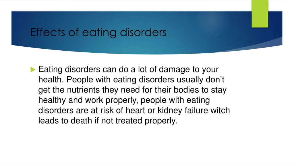 effects of eating disorders