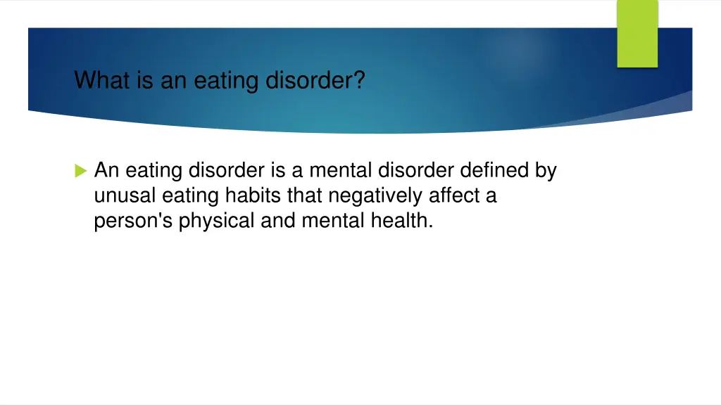 what is an eating disorder