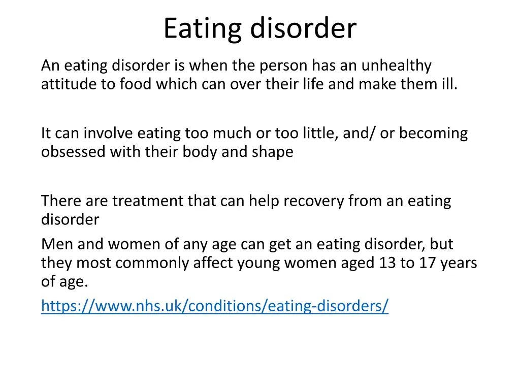 eating disorder