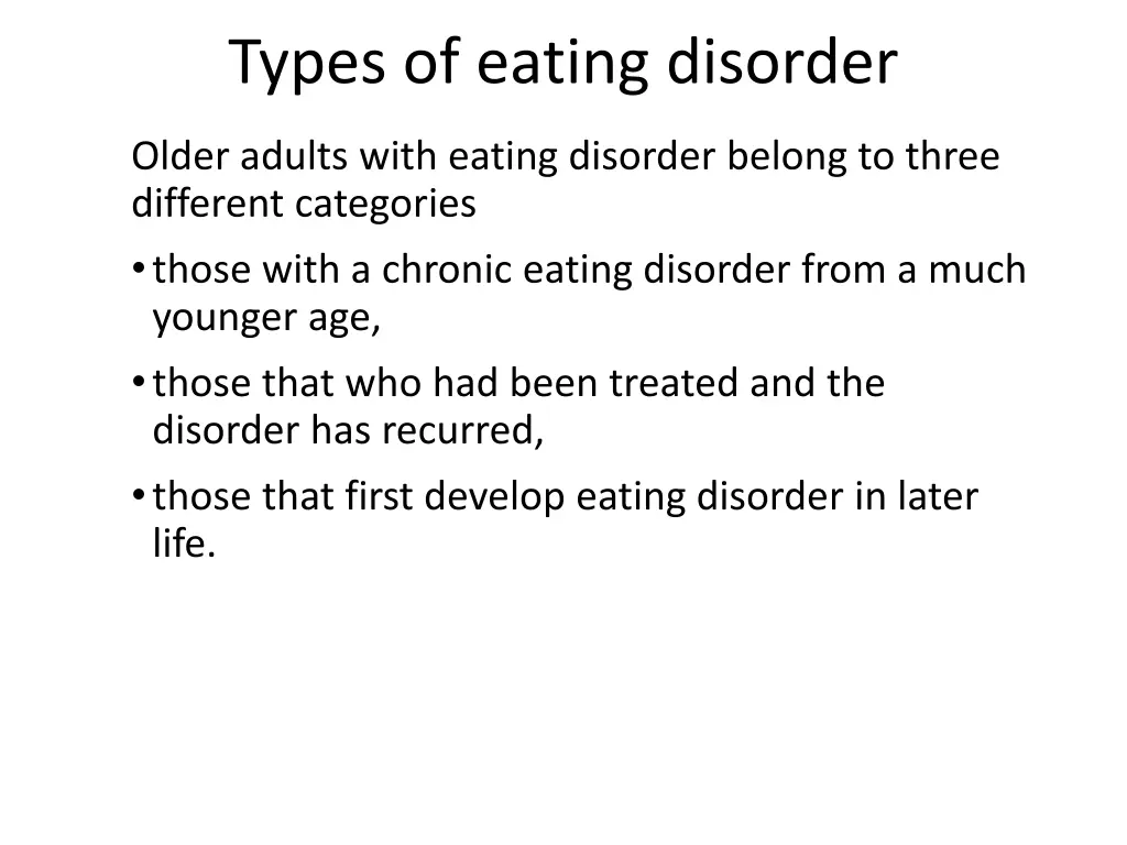 types of eating disorder