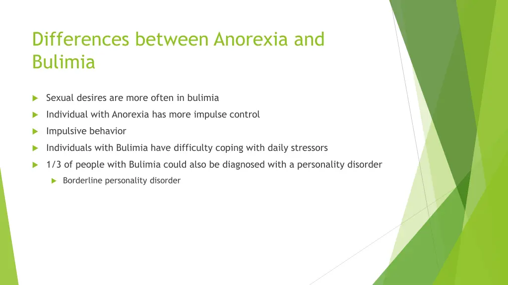 differences between anorexia and bulimia