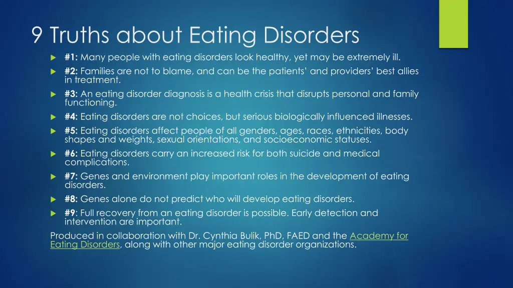 9 truths about eating disorders 1 many people