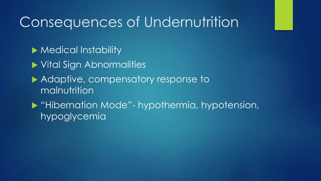 consequences of undernutrition