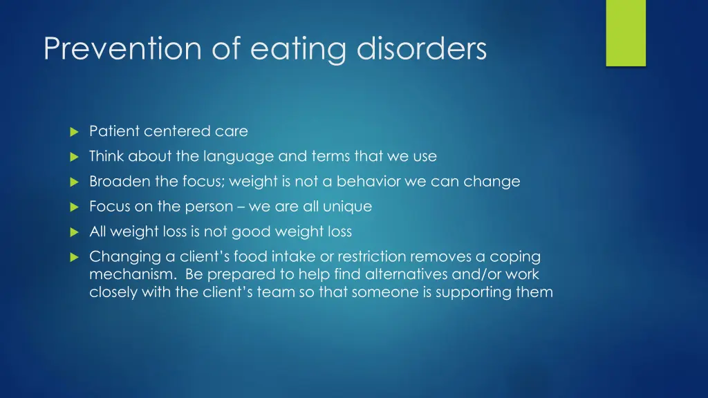 prevention of eating disorders