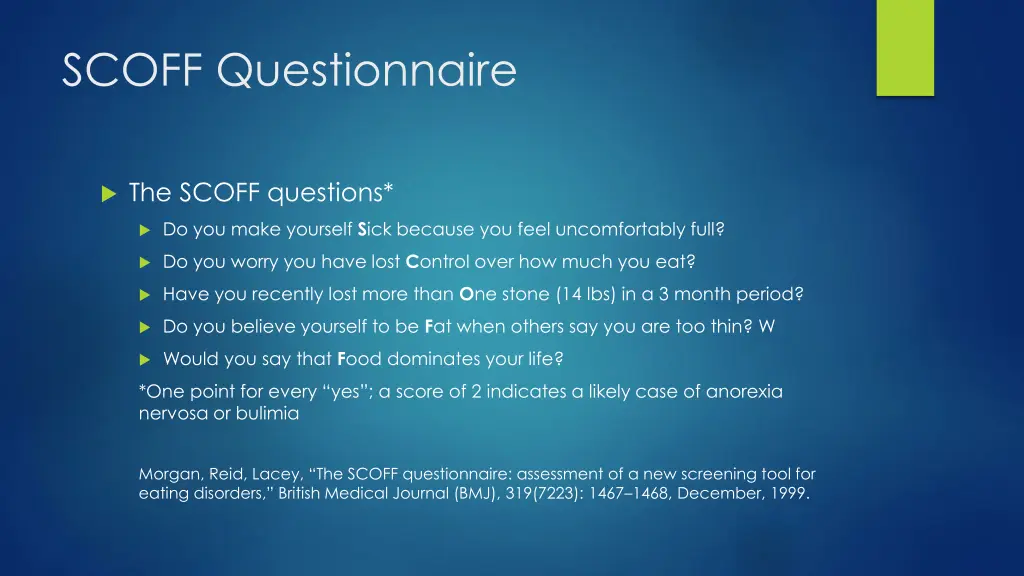 scoff questionnaire