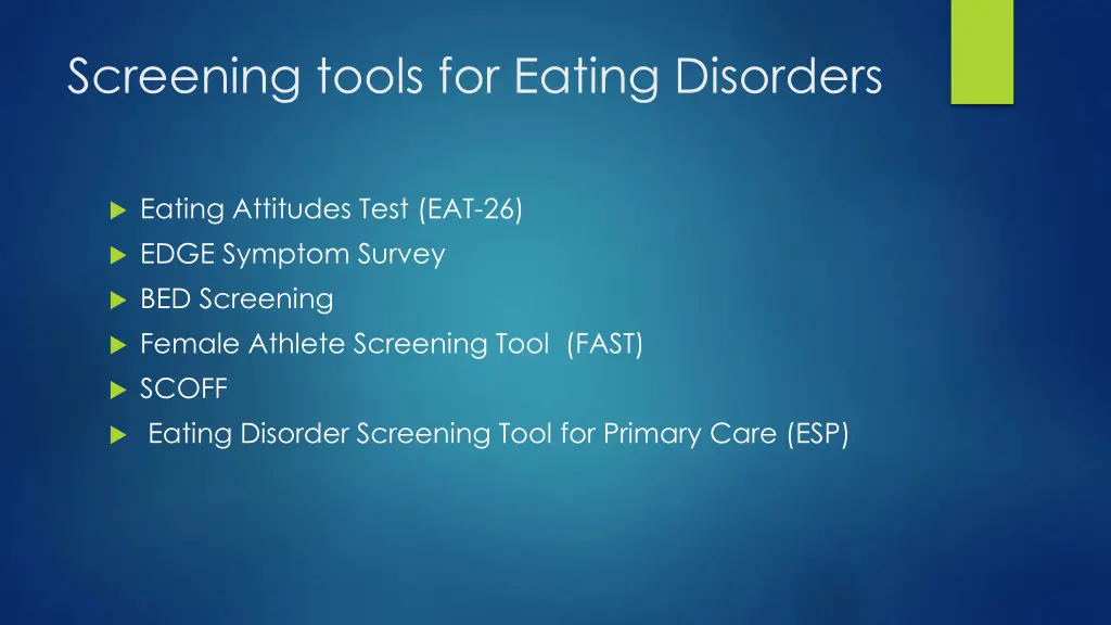 screening tools for eating disorders