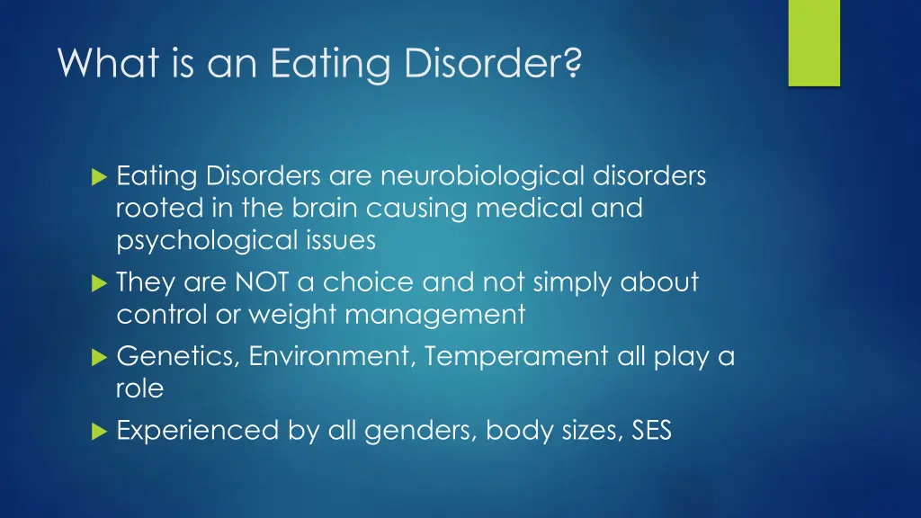 what is an eating disorder