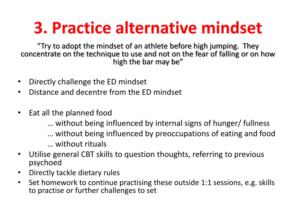 3 practice alternative mindset