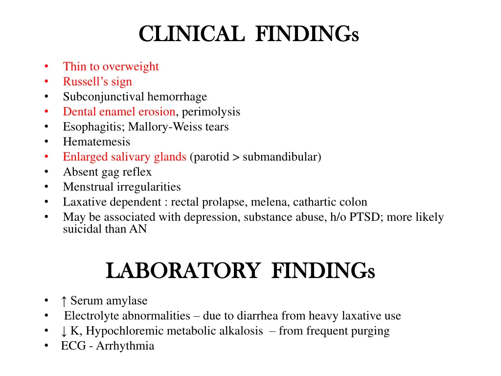 clinical findings clinical findings 1