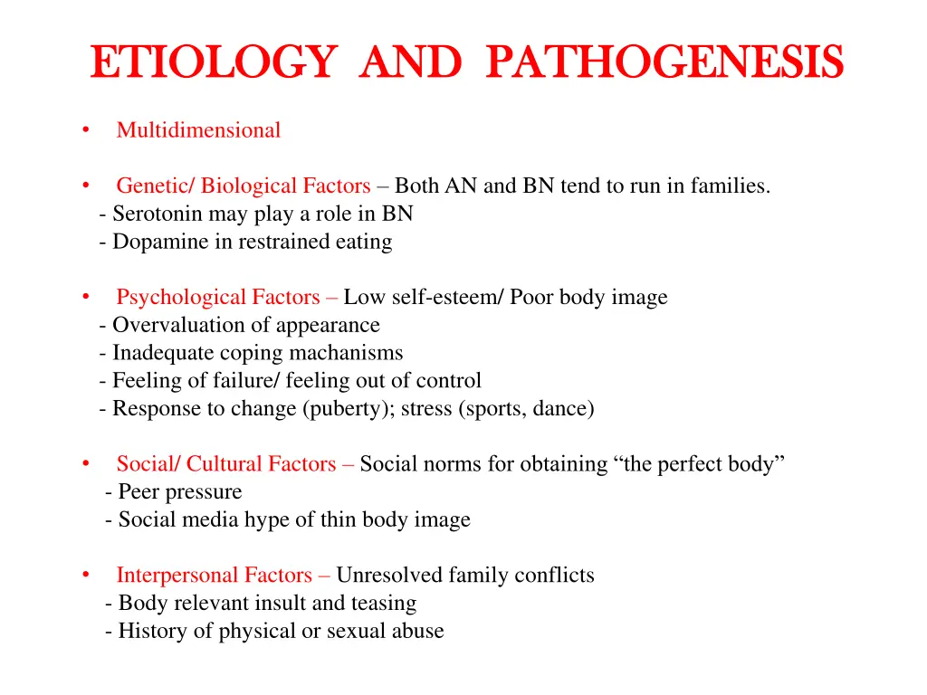 etiology and pathogenesis etiology