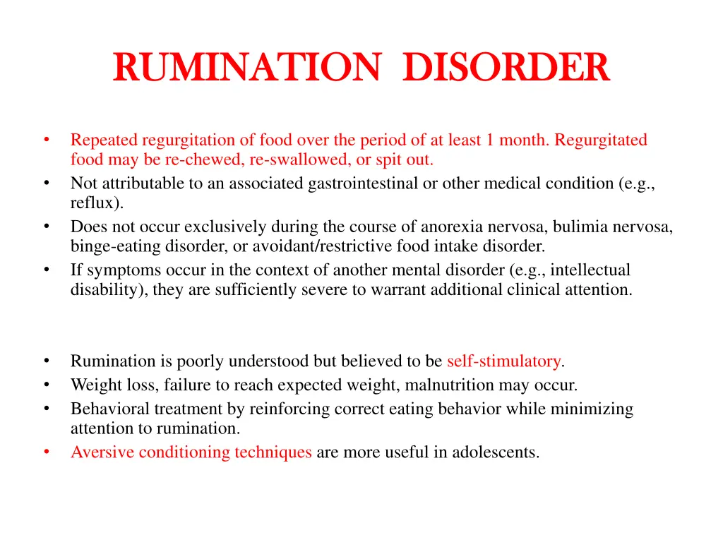 rumination disorder rumination disorder