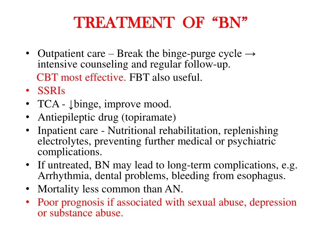 treatment of bn treatment of bn